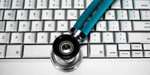 image of stethoscope and keyboard